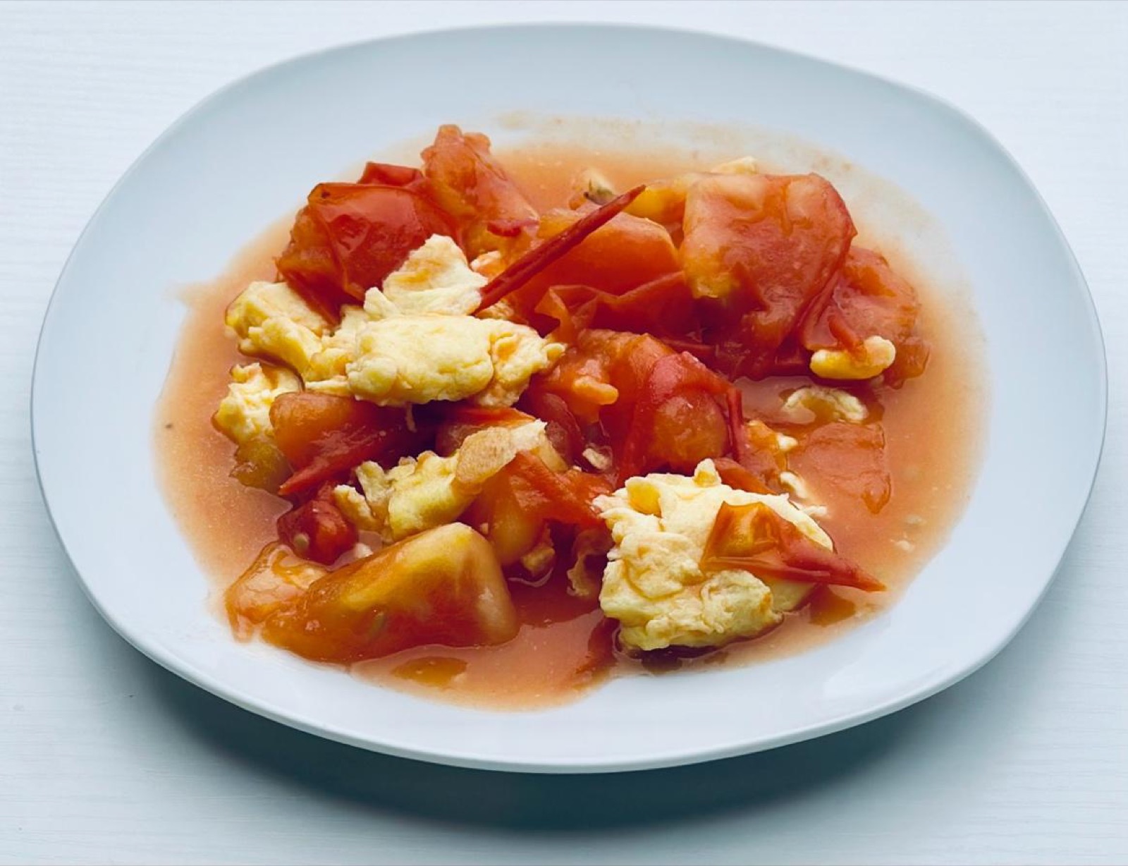 Tomato and egg stir fry classic Chinese dish